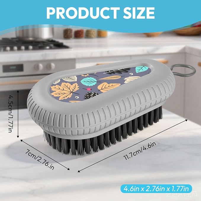 Fruit and Vegetable Brush, Multi-Purpose Produce Scrubber Brush with Non-Slip Handle & Hanging Loop