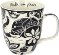 Karma Gifts 14 oz Black and White Boho Mug Elephant - Cute Coffee and Tea Mug - Ceramic Coffee Mugs for Women and Men