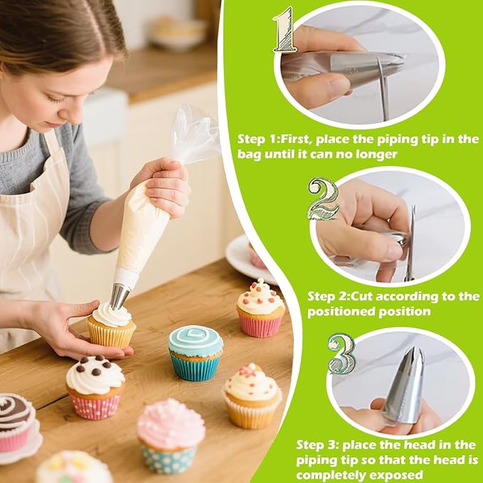 Suuker 1M Piping Tips Set, 5-Piece Large Star Cake Decorating Tips | 5 Matching 1M Large Star Tips for Swirls, Rosettes, Shells and Borders on Cakes, Cupcakes and Cookies