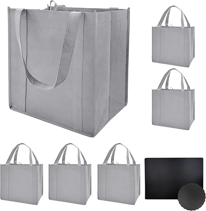 6 pack Reusable Grocery Bags,Thick Bottom-Shopping Bag for Groceries | Heavy Duty Large Shopping Totes,Reusable Bags With Handles ,Foldable,Washable ,Load Capacity Over 45 Pounds