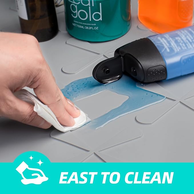 Waterproof Under Sink Mat 40" x 22" Silicone Mat Cabinet Protector | Heavy Duty Deep Drip Tray, Extra Thick Non Slip Liner for Kitchen & Bathroom, Pets, Organizer, Storage, Boots, Home Essential