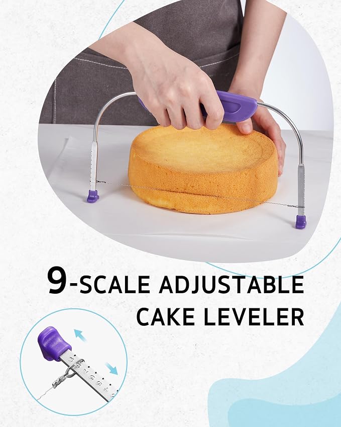 Syntus 65 PCs Cake Decorating Kit with Cake Stand, Cake Baking Supplies | 31 Piping Bags, 24 Piping Tips, Offset & Straight Spatulas, 3 Scrapers, Leveler, 2 Couplers & 1 Tips Brush