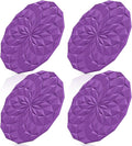 ME.FAN Silicone Trivet Mats - 4 Pack Pot Holders - 7.4'' Thickened Hot Pads for Hot pots, Pans and Dishes, Heat Resistant Silicone Trivet for Table and Counter Top Deep Purple