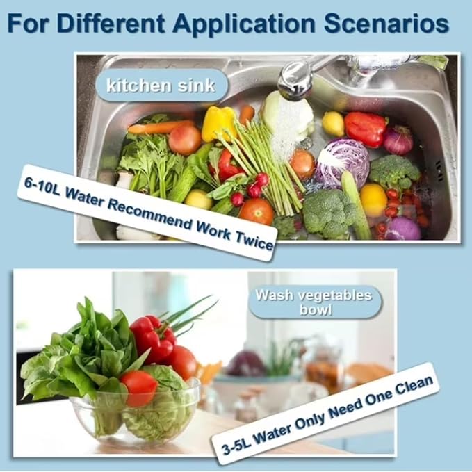 Fruit and Vegetable Washer Brush, Soft Silicone Produce Cleaning Tool for Kitchen Sink, Portable Food Scrubber for Washing Fruits Vegetables & Seafood, Ergonomic Handheld Veggie Cleaner (Blue)