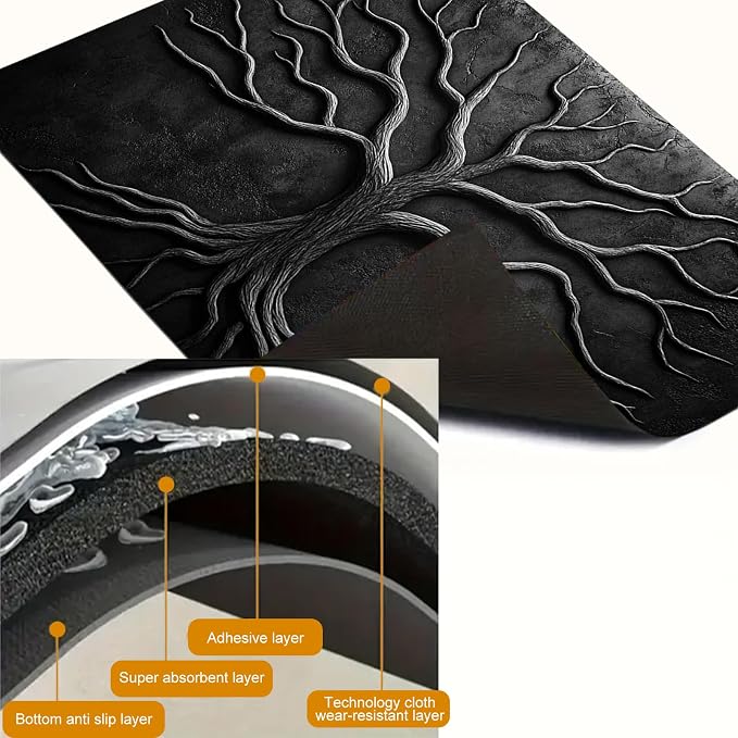 HOMETITUTE Stove Top Cover 28x20 Tree of Life Design Heat Resistant Mat