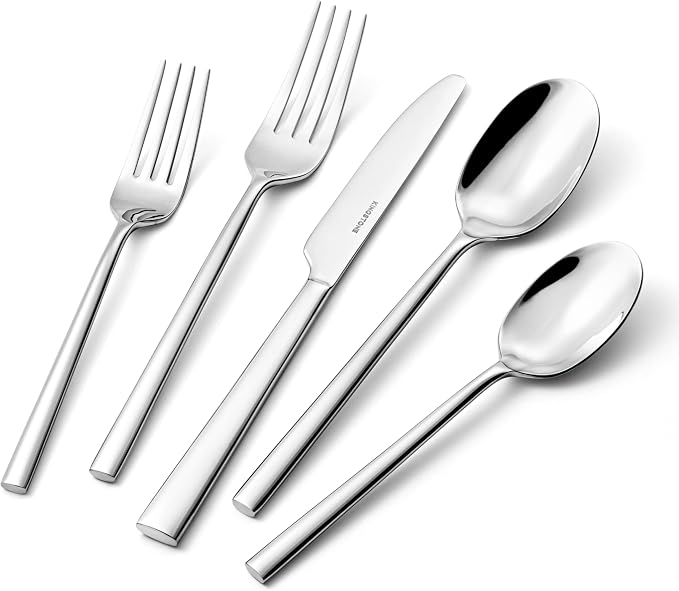 Silverware Set, 30-Piece Forged Flatware Set Cutlery Set Premium Stainless Steel, Service for 6, for Kitchen, Home, Wedding, Party, Mirror Polished and Dishwasher Safe