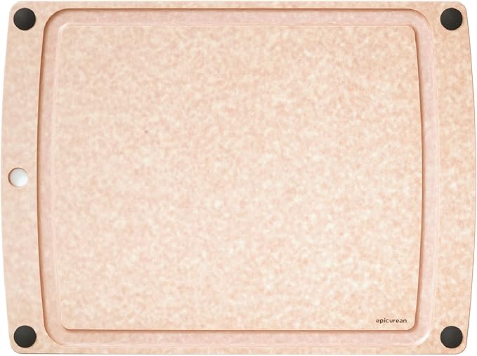 Epicurean All-In-One Cutting Board with Non-Slip Feet and Juice Groove - Non-toxic, Dishwasher Safe,Made in the USA, 19.5" x 14.5", Natural