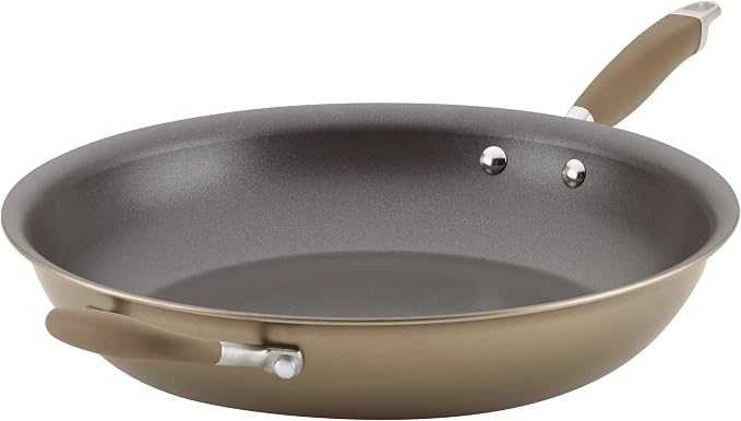 Anolon Advanced Home Hard-Anodized Nonstick Frying Pan with Helper Handle, Kitchen Essentials, 14.5-Inch, Bronze