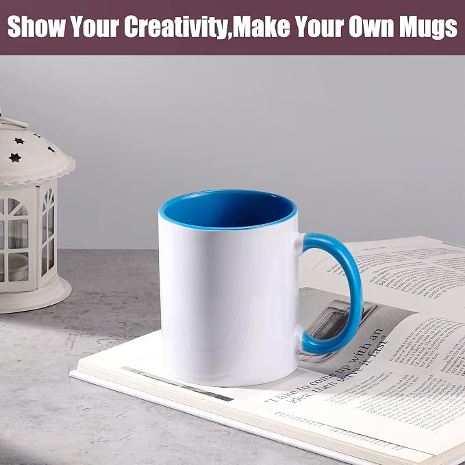 TANGLONG 11oz Sublimation coffee Mugs Set of 12-6 Assorted Colors-with Box | Sublimation Blank Ceramic with Box for for Home and Kitchen,office, juice, milk, smoothies,gifts