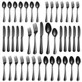 20 Pcs Black Silverware Set, Stainless Steel Flatware Set for 4, Food-Grade Cutlery Set, Mirror Polished Tableware Eating Utensils Set for Home Kitchen, Include Knife Fork Spoon Set, Dishwasher Safe