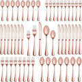 30 Pcs Rose Gold Silverware Set Service for 6, Premium Stainless Steel Flatware Set, Cutlery Utensil Set, Durable Home Kitchen Eating Tableware Set, Include Fork Knife Spoon Set, Dishwasher Safe