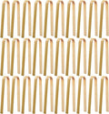 30 Pcs Wooden Tongs for Charcuterie - Mini Bamboo Disposable Tongs for Serving Food, Natural Wooden Cooking Toast