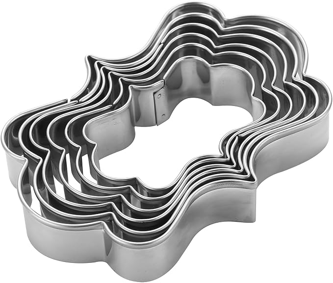 MrCookie Plaque Shaped Cookie Cutters Set,Sturdy Stainless Steel,6pc Sturdy