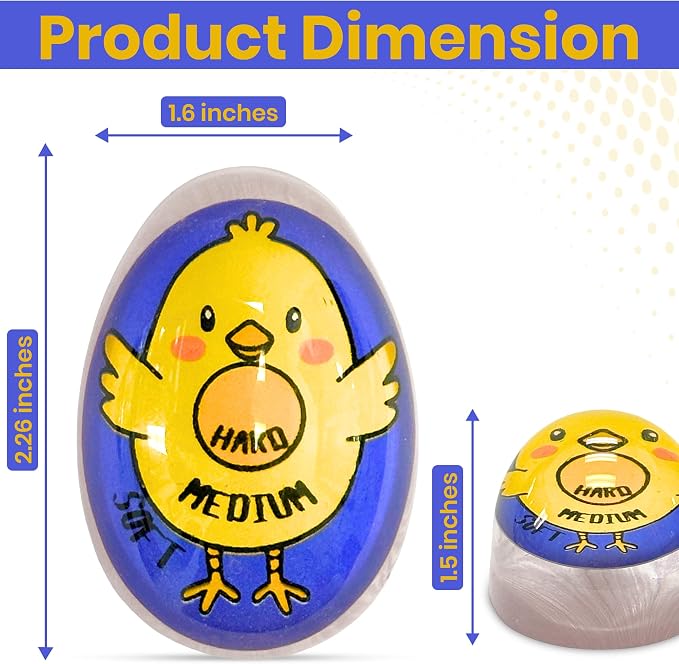 Iconikal 2-Pack Chick Egg Timer Color Changing Soft Medium Hard