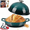Overmont Enameled Cast Iron Dutch Oven, 6QT Bread Oven with Dome Lid Recipe | Tall Bread Pot with Potholders, for Sourdough Bread Baking Artisan Loaves, Crispy Crust & Better Oven Spring, 500°F Oven Safe