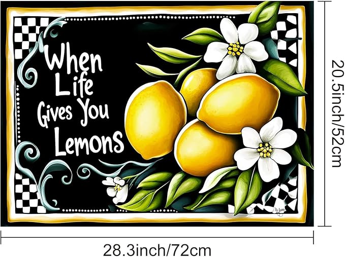 HOMETITUTE Lemons Stove Top Cover 28x20 Diatomite Heat Resistant Mat