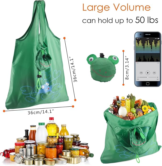 20Pack Reusable Shopping Bags Bulk Foldable Portable Reusable Grocery Bags | Lightweight Polyester Grocery Shopping Tote Bag,Reusable Grocery Bags Foldable Machine Washable Shopping Bags(Animal)