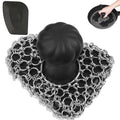Cast Iron Scrubber with Handle 316 Dish Cast Cleaner Chainmail Scrubber | Pan Skillet Iron Scrub Brush Steel Wool Scrubber Cleaning Kit (1 Scrub + 1 Scraper)