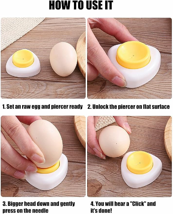 Jawbush Magnet Egg Piercer for Raw Eggs, with Magnetic Base and Safety Lock, Hard Boiled Egg Peeler, Egg Pricker to Get a Good Hard Boiled Egg