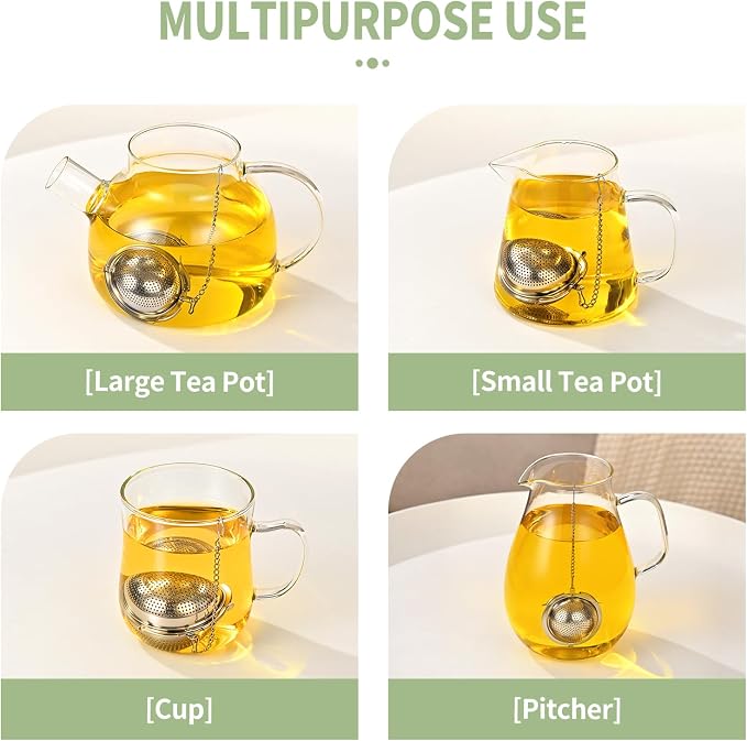 2Pack 304 Stainless Steel Tea Strainers for Loose Tea Infuser Ball, ASWETMEL Tea Ball for Loose Leaf Tea, Tea Holder Loose Leaf Tea Steeper, Tea Diffuser for Chamomile, Black Tea, Herbal & Spices