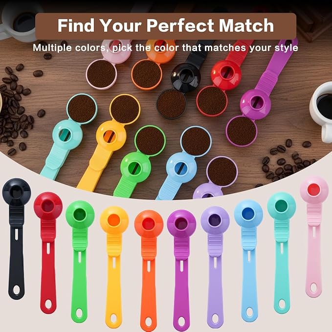2-in-1 Coffee Scoop with Funnel, 2 Tbsp Measuring Spoon for Reusable K Cups, Ground Coffee, Protein Powder & Tea, Mess-Free Plastic Design（Dark Blue-1pack）