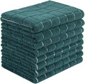 Microfiber Dish Towels - Soft, Super Absorbent and Lint Free Kitchen Towels - 8 Pack (Lattice Designed Green Colors) - 26 x 18 Inch (Dark Green)