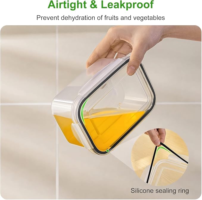 5 PCS Large Fruit storage Containers for Fridge with Colanders and Choppers | with Removable Colander Leakproof Dishwasher & Microwave safe Produce Containers Keep Fruits Vegetables Berry Fresh longer