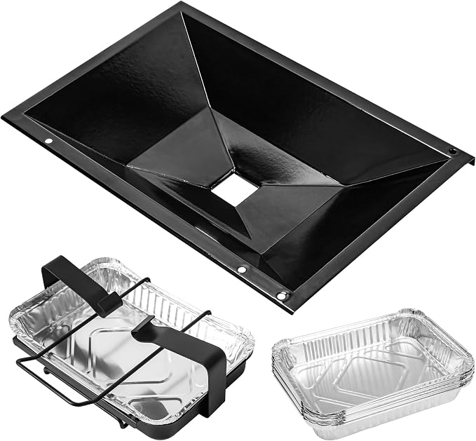 Uniflasy 99250 Grease Tray with 7515 Catch Pan for Weber Spirit 300 | Fits Spirit E310/E320/SP320 (2007-2012) and Genesis Silver/Gold B/C, Genesis 1000/2000/3000; includes 10 aluminum foil liners