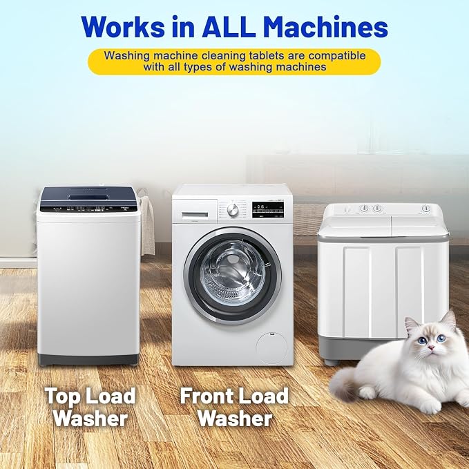 Washing Machine Cleaner,Formulated for Pet Owners,Colorful 15 Pack | 6 Month Supply,Compatible with HE, Top & Front Load Washer,Septic Safe,Fresh Scent,Removes Residue,Remove Stubborn Pet Hair