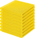 Homaxy 100% Cotton Waffle Weave Kitchen Dish Cloths 8-Pack, Yellow | 12 x 12 Inches, Ultra Soft Absorbent Dish Towels, Quick Drying Dish Rags with Hanging Loop