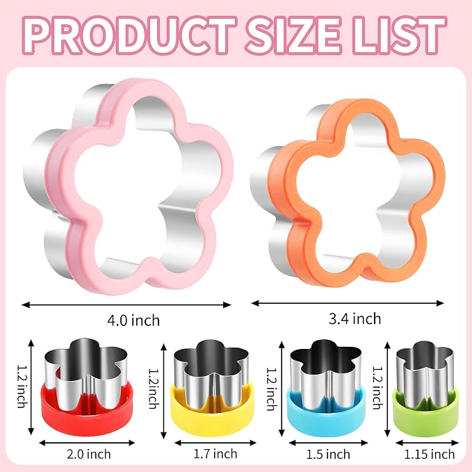 laxizar 6 Pcs Flower Cookie Cutters Set Stainless Steel Biscuit Cutter
