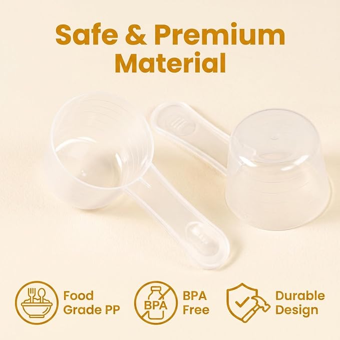 2 Pack 60ml/12tsp/30g Scoop for Creatine,Protein,Powders,Cooking,Recipes,Lab,Food Grade,Plastic PP Material,BPA-free,Meets FDA Standards