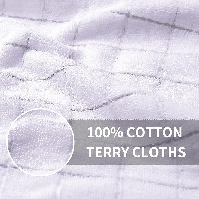 Homaxy 100% Cotton Terry Kitchen Towels, 4 Pack, White | Ultra Soft and Absorbent Dish Towels for Kitchen, Suitable for Drying and Washing Dishes