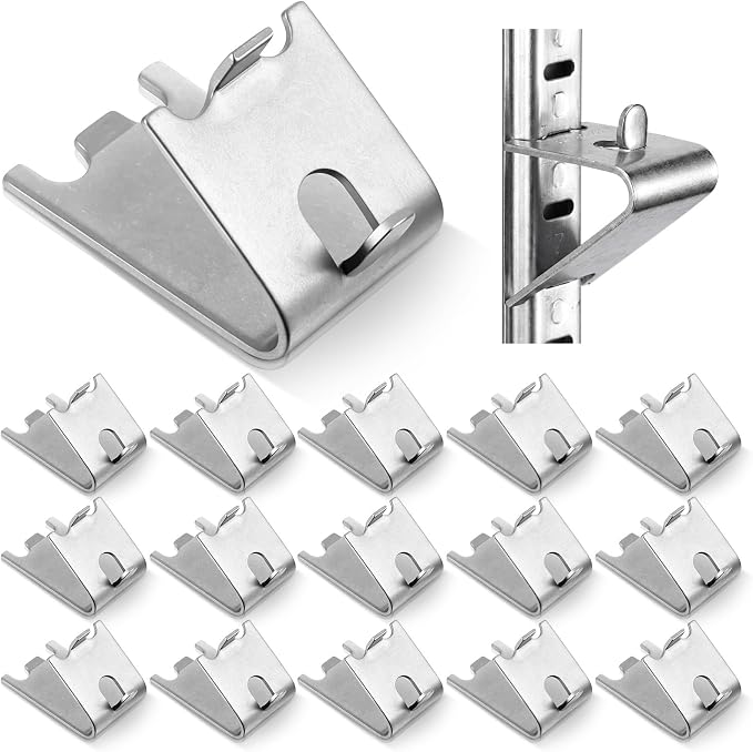Hotop 16 Pieces 920158 Refrigerator Shelf Clips Freezer Rack Buckles | Commercial Replacement for Fridge Support, Compatible Cooler Clips, Metal Buckles Freezer Racks, Fits Model 920158 Parts