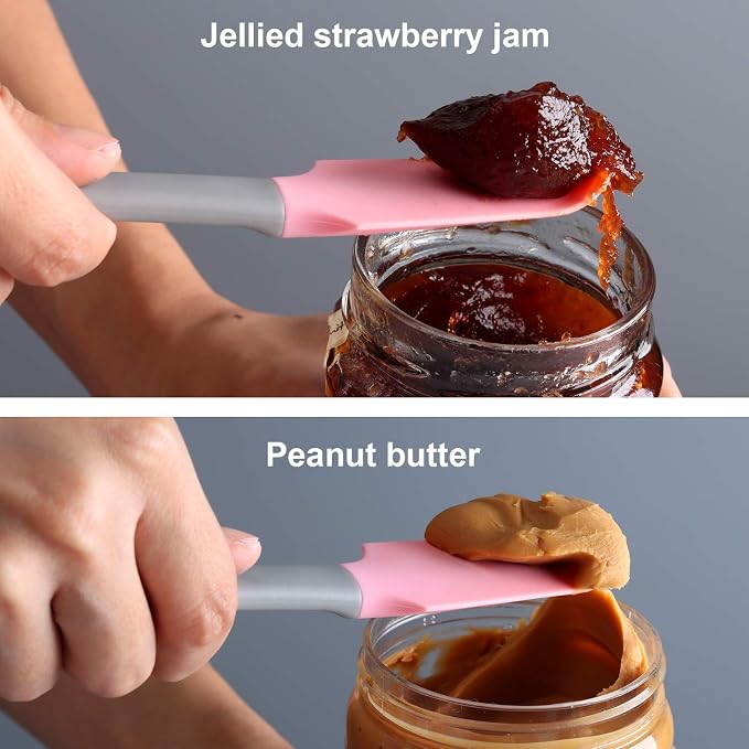 Silicone Mini Small Spatula, Curved Kitchen Can Jar Spatula | For Wet Canned Pet Food, Cooking Baking Frosting Scraping Mixing, Epoxy Resin Crafting