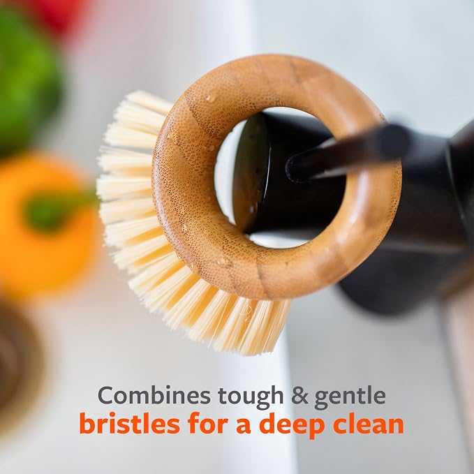 Full Circle The Ring Bamboo Produce Scrub Brush, Removes Dirt from Veggies