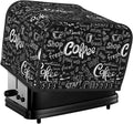 Toaster Cover 4 Slice with Coffee Pattern Dustproof Bread Maker Cover Fingerprint Bakeware Protection Wide Slot Toaster Bag Reusable Kitchen Small Appliance Cover
