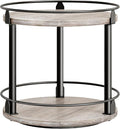 Lazy Susan Organizer, Rotating Spice Rack, 2 Tier Spice Turntable Organizer, Industrial Turntable Spice Holder, for Kitchen Countertop and Cabinet, Compact and Versatile, Greige SR22BG