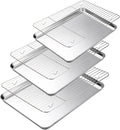 Amrules Baking Sheet with Cooling Rack, Set of 6, Kitchen Baking Pans | Including 3 Premium Stainless Steel Cookie Sheets, 3 Wire Racks, 3 Different Sizes, Nonstick, Heavy Duty Non Toxic