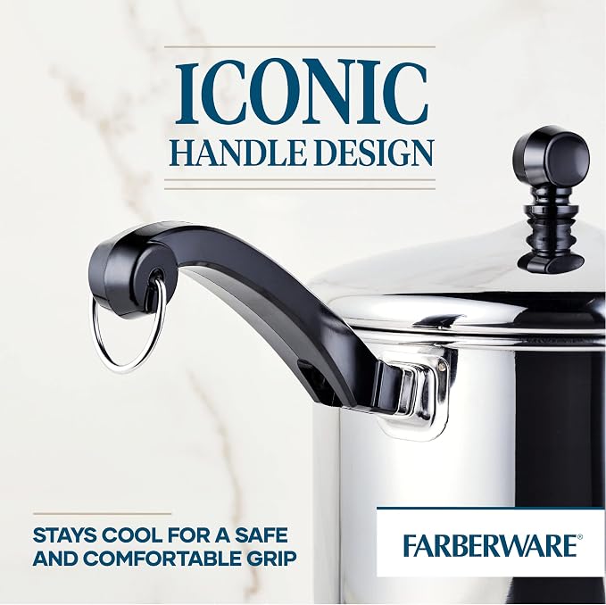 Farberware Classic Series Stainless Steel Sauce Pan with Lid, 3-Quart, Stainless Steel Pans, Induction Cookware