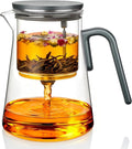 ZENS Magnetic Teapot, 34oz Magic Glass Infuser Pot for Loose Tea Steeper | Glass Teapot with Infusers for Loose Tea Steeper, Echanted Tea Pot for Herbal Tea Lovers, Dark Green