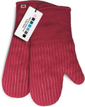 Silicone Oven Mitts - Red Set of 2-12.5" - Heat Resistant to 536 F / 280 C Kitchen Gloves - Professional Grade Protection Hot Cooking Baking