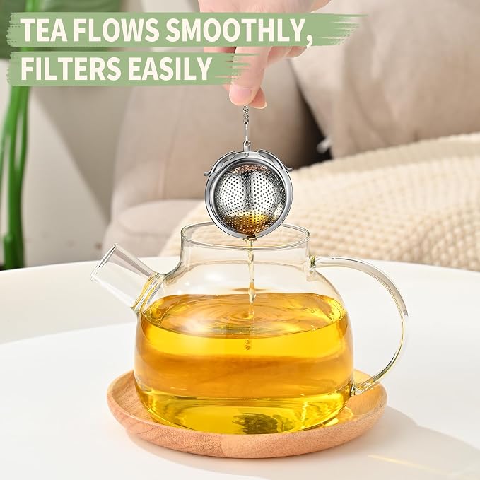 2Pack 304 Stainless Steel Tea Strainers for Loose Tea Infuser Ball, ASWETMEL Tea Ball for Loose Leaf Tea, Tea Holder Loose Leaf Tea Steeper, Tea Diffuser for Chamomile, Black Tea, Herbal & Spices