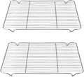 TeamFar Cooling Rack, 16.6” x 11.45” Stainless Steel Wire Baking Rack, 2PCS | for Cooking Roasting Grilling, Fit for Oven Pan, Oven & Dishwasher Safe, Non-toxic & Heavy-Duty