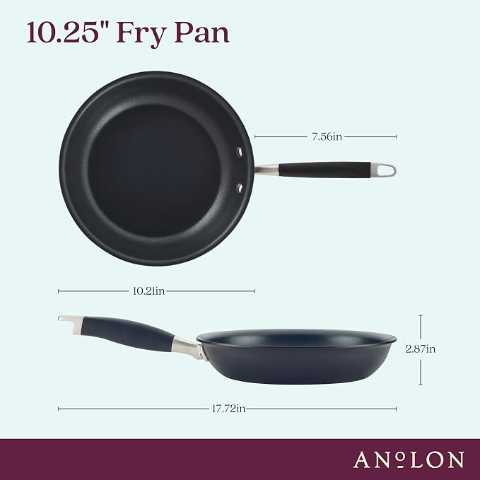 Anolon Advanced Home Hard-Anodized Nonstick Frying Pan, 10.25-Inch Nonstick Pan, Onyx
