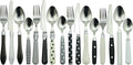 Gypsy Color Eclectic Black & White Mix & Match Stainless Steel Flatware Collection, Set of 16