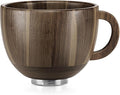 SpaceAid Wooden Bowl with Handle, Kitchen Space Aid Acacia Wood Mixing Bowls Holder for Stand Mixer, Compatible with 4.5 & 5 QT Tilt-Head Models Kitchen, Light Wood