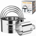 Round Cookie Cutters with Handle,Cookie Biscuit Cutter Set(5 Pieces/Set) | Stainless Steel Circle Cutters Donut Cutter Mold Tool with Ring for Baking, Biscuits, Cakes, Sandwiches