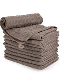 watchget 10 Pack Microfiber Espresso Barista Cleaning Towels, Light Brown | Professional 12"x12" Lint-free Rags;Waffle Weave;Highly Absorbent Cleaning Towels for Espresso Steam Wands&Coffee Counters