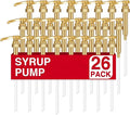 Coffee Syrup Pumps, 26 Pack Gold Syrup Pump | Skinny Syrup Pump for 750ml 25.4oz Syrup Bottle, Syrup Pump Dispenser for Coffee Bar Drinking Mixes,Davinci,Jordans
